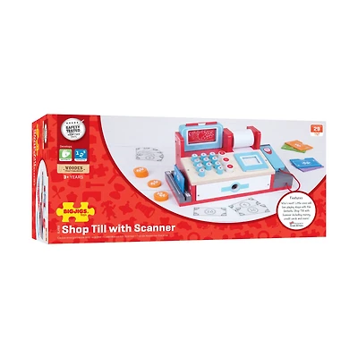 Wooden Shop Till with Scanner