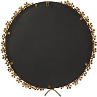 CosmoLiving by Cosmopolitan Gold Metal 3D Floral Wall Mirror 22" x 2" x 22"