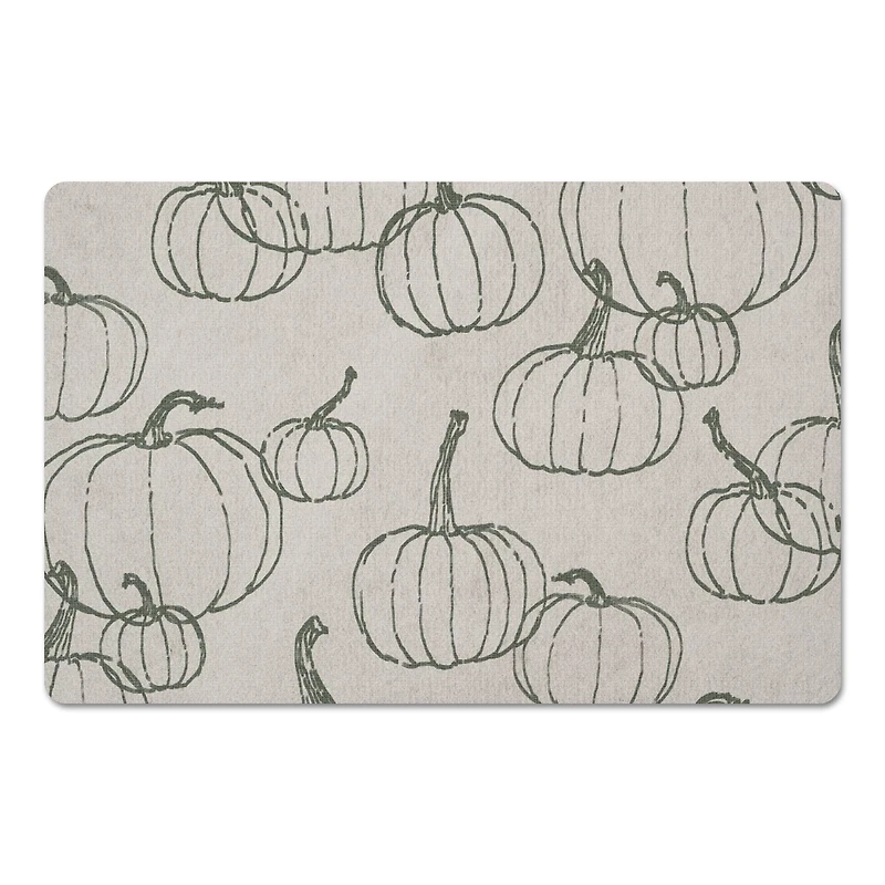 Gray Multi Pumpkin Pattern Floor Mat