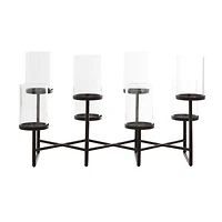 Black Metal Modern Candelabra, 15" x 26" x 12"