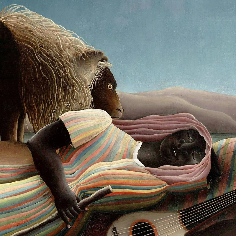 17.75" The Sleeping Gypsy 1897 Canvas Replica Painting