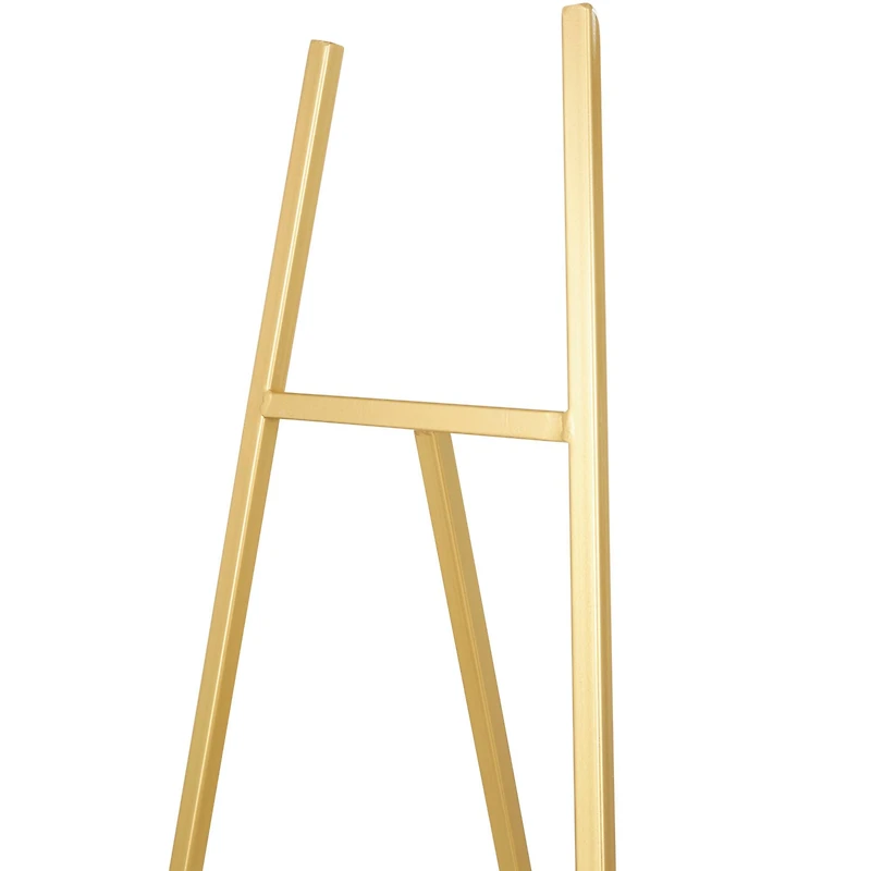 56" Gold Metal Geometric Tall Adjustable Floor 3-Tier Easel