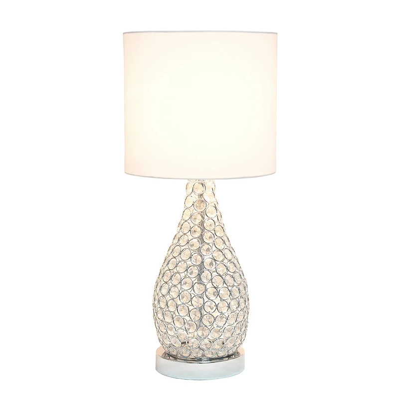 Elegant Designs Crystal & Chrome Decorative Table Lamp