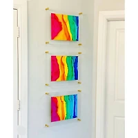 Wexel Art Double Panel Clear Acrylic Floating Wall Frame with Gold Hardware