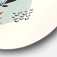 Designart - Abstract Sun & Moon With Minimal Plants