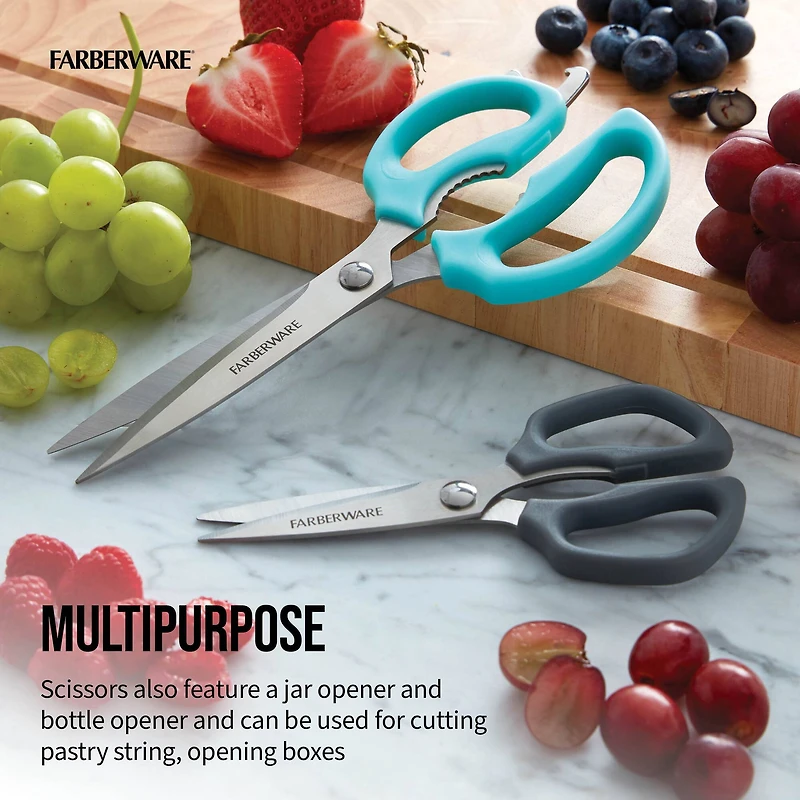 Farberware Aqua & Gray 2 Piece Shears Set
