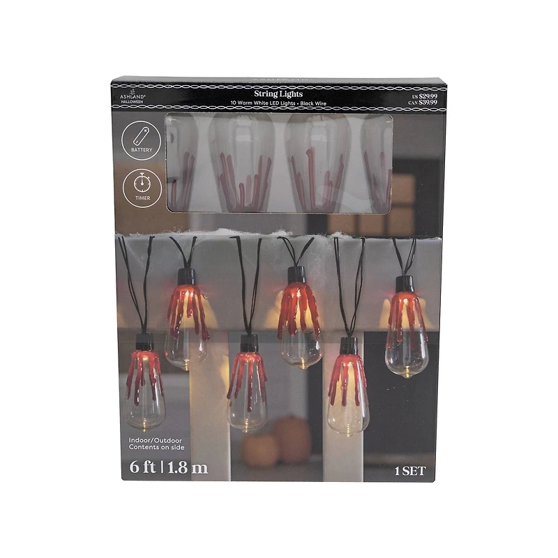 10ct. Bloody Bulb LED String Lights by Ashland®