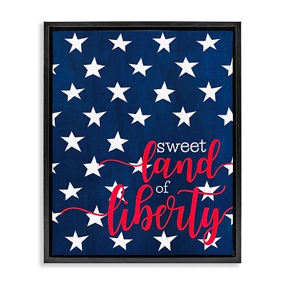 Stupell Industries Sweet Land Of Liberty Americana Floater Framed Art