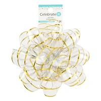 12 Pack: 6" Clear & Gold Trim Gift Bow by Celebrate It™