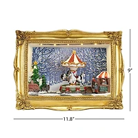 90th Anniversary Collection 9" Animated & Musical Gold Frame Carousel Shadow Box