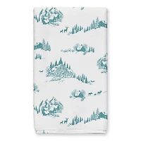 Snowy Town Teal Tea Towels - Set of 2