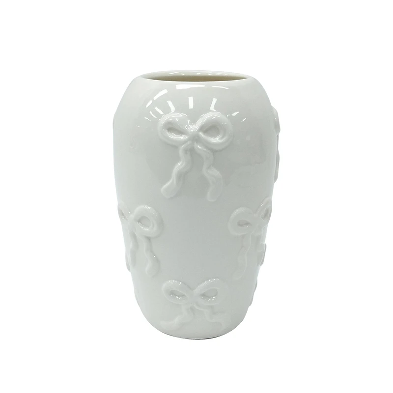 7.25" White Bow Ceramic Vase by Ashland®