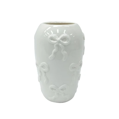 7.25" White Bow Ceramic Vase by Ashland®