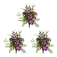 9" Morning Glory Artificial Flower Bundle (Set of 3)