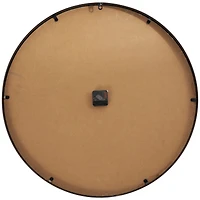 28" Light Brown Wall Clock with Black Metal Frame