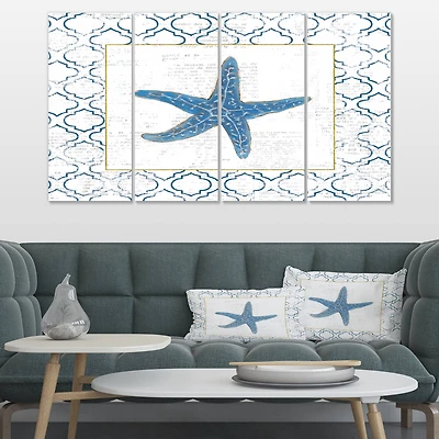 Designart - Navy Starfish with Gold