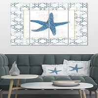Designart - Navy Starfish with Gold
