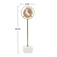 Hello Honey® 18" Gray Agate Accent on Metal & Marble Stand