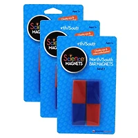 Dowling Magnets® 3" North & South Bar Magnets, 3 Packs of 2