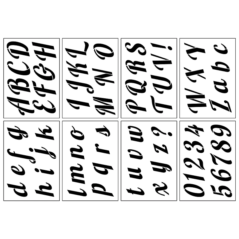 3.5" Italic Script Alphabet Stencils by Craft Smart®