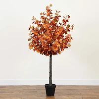 6ft. Deep Orange Autumn Lush Maple Artificial Potted Tree