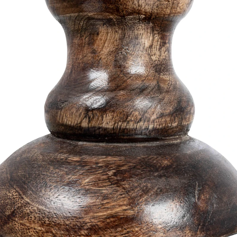 Hello Honey® Hand Carved Wood Taper Candle Holder