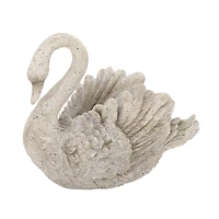 18" Gray Swan Polystone Garden Sculpture