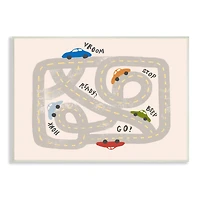 Stupell Industries Kid's Cartoon Car Road Map Fun Playful Streets Wall Plaque