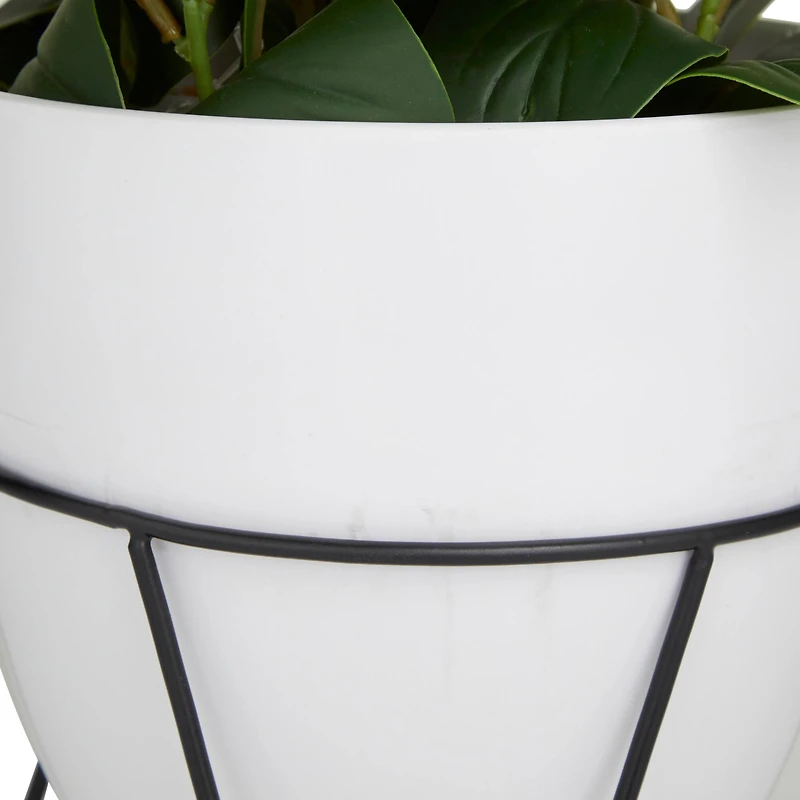 The Novogratz 17" White Contemporary Artificial Foliage