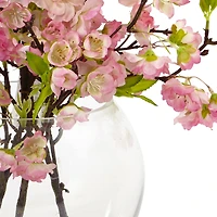 14" Cherry Blossom Arrangement in Glass Vase
