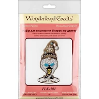 Wonderland Crafts Gnome with Snowflake Cap Bead Embroidery on Wood Kit