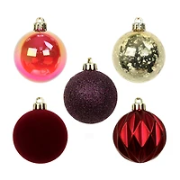 5 Pack 2.2" Burgundy Shatterproof Ball Ornaments by Ashland®