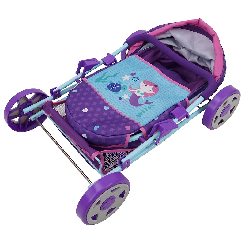 509 Crew Mermaid Doll Pram with Retractable Large Canopy