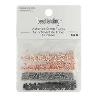 2mm Assorted Colors Metal Crimp Tubes, 600ct. by Bead Landing™
