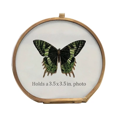 Hello Honey® Brass & Glass 3.5" x 3.5" Photo Frame