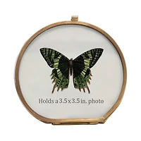 Hello Honey® Brass & Glass 3.5" x 3.5" Photo Frame