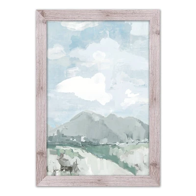 Abstract Mountains 20" x 30" Western White Framed Print