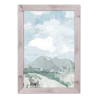 Abstract Mountains 20" x 30" Western White Framed Print