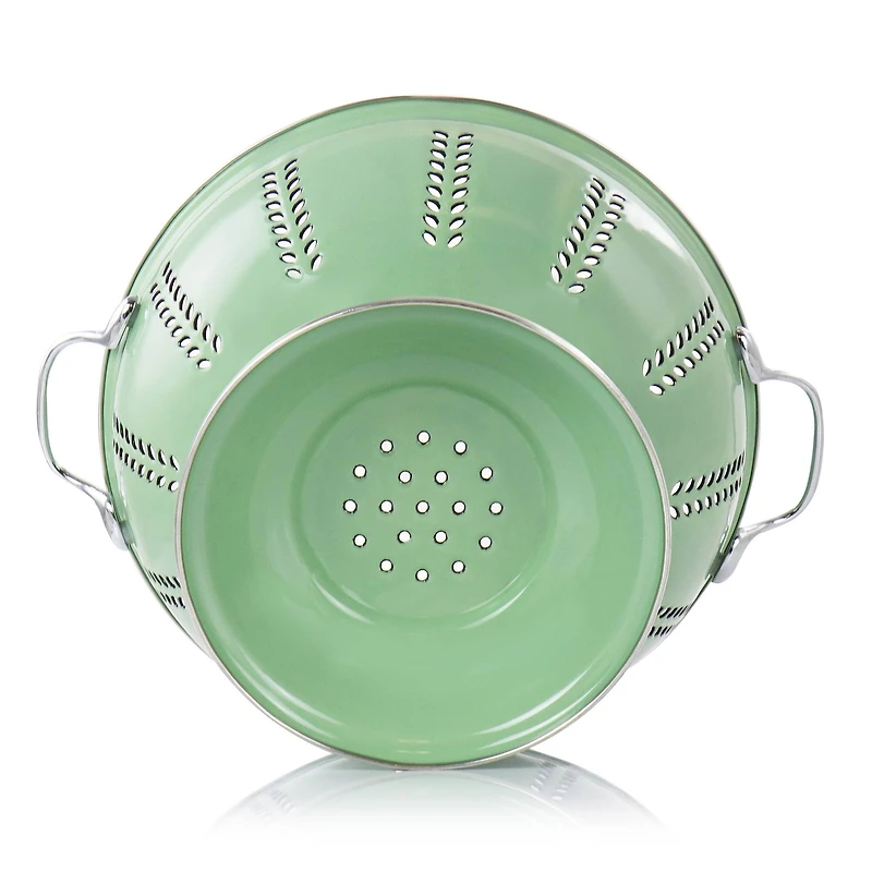 Gibson Home Plaza Cafe Green 4 Quart Enamel Colander