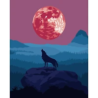 8" x 10" Howling Wolf Paint-by-Number Kit with Wood Display Hanger by Artist's Loft®