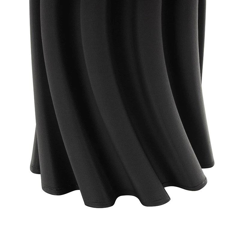 Black Abstract Curvy Ribbed Ceramic Vase