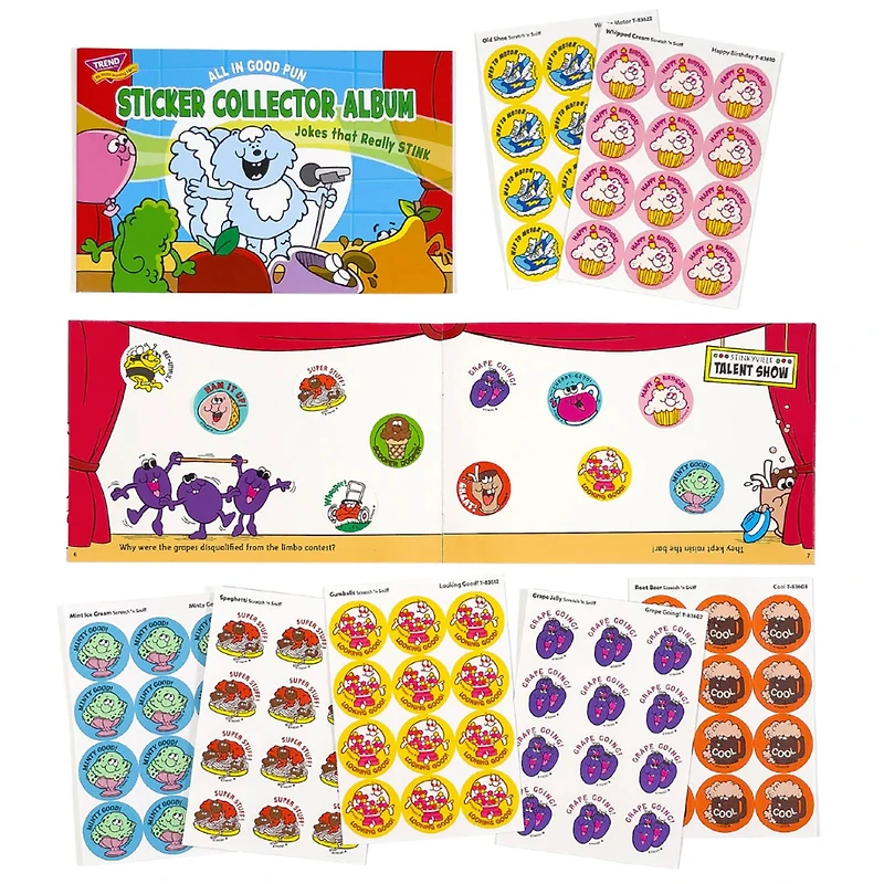 TREND Enterprises® All in Good Pun Sticker Collector Albums, 3ct.