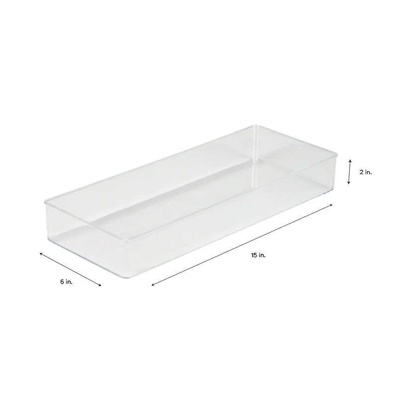 Simplify Long Rectangular Clear Drawer Organizer