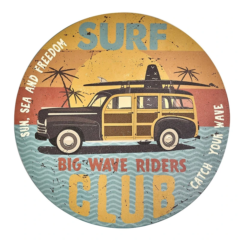 American Art Decor Surf Club Round MDF Wall Plaque - 20" x 20" x 0.35"