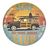 American Art Decor Surf Club Round MDF Wall Plaque - 20" x 20" x 0.35"