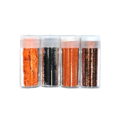 Halloween Pumpkins & Spiders Mixed 4-Piece Glitter Set by Recollections™
