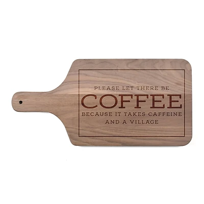 17" Caffeine Village Walnut Paddle Cutting Board
