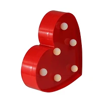 6" Red Heart LED Valentine's Day Marquee Wall Sign