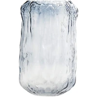 9" Gray Ombre Textured Rectangular Glass Vase