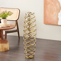 Gold Aluminum Geometric Tall Cutout Vase